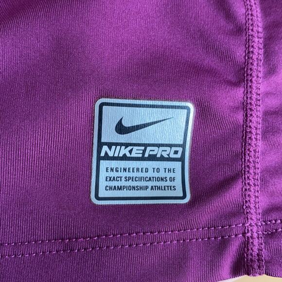 Nike Pro Vneck Fitted Workout Shirt Purple M - Picture 4 of 10